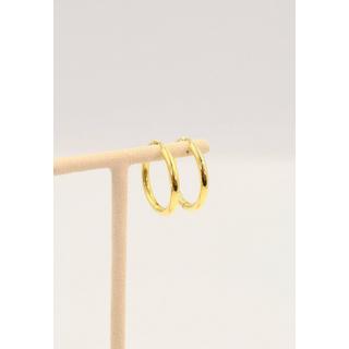 MUAU Schmuck  Creolen Gelbgold 750 Runddraht Scharnier 26mm 