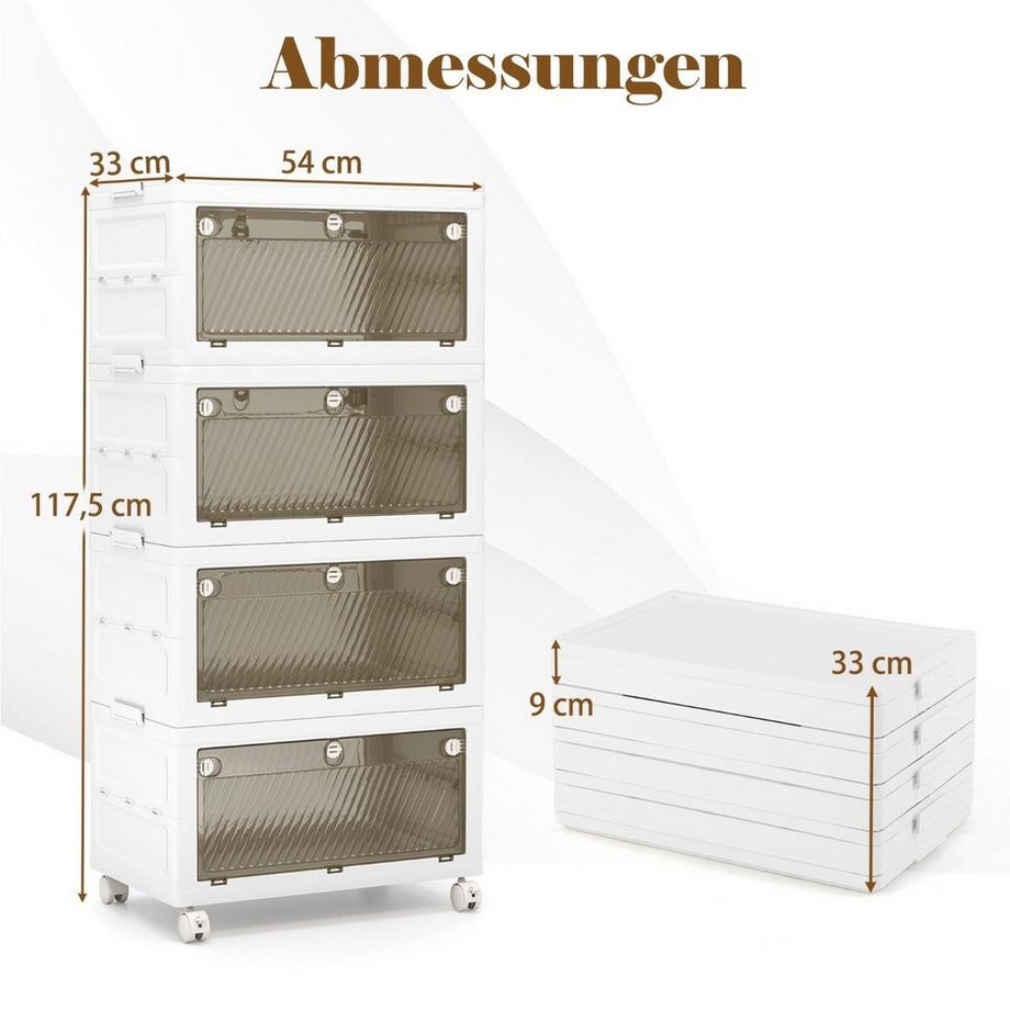 Northix Faltbare Aufbewahrungsbox mit Rädern  