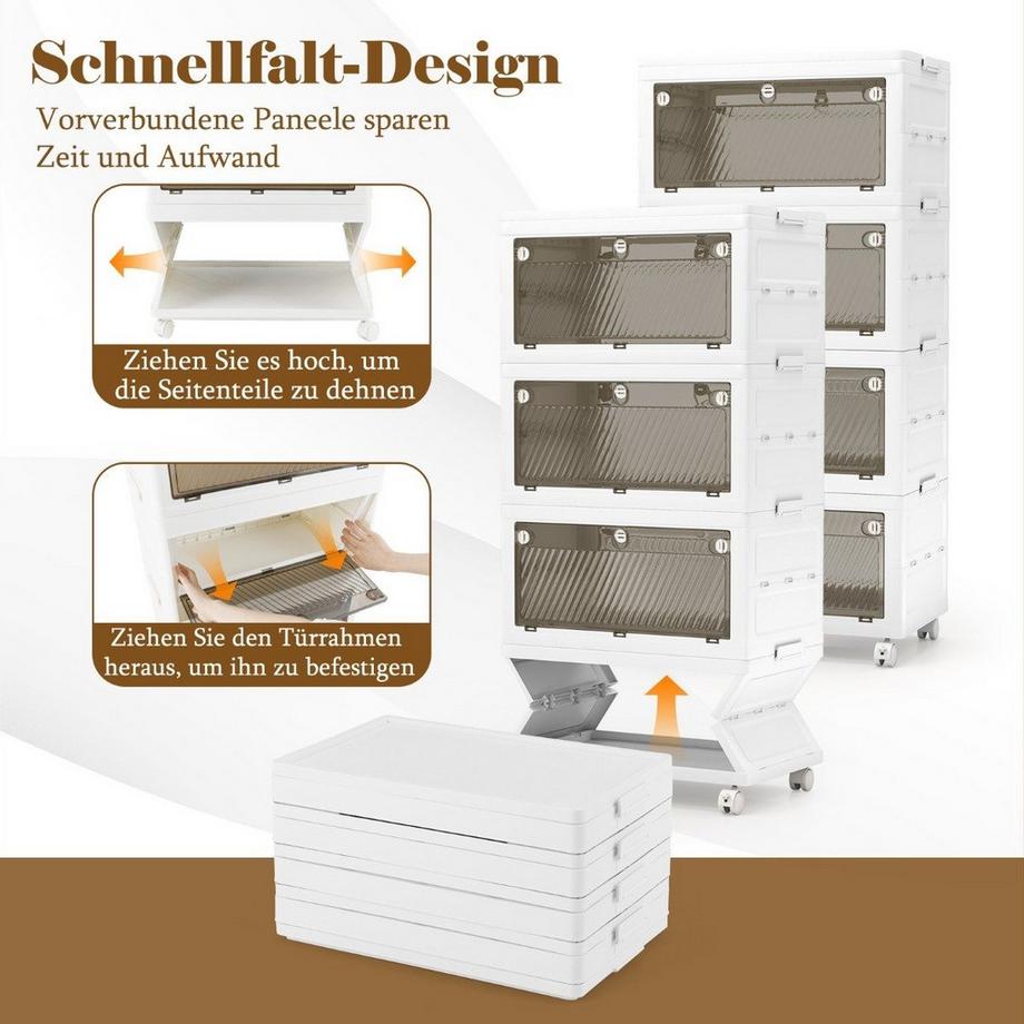 Northix Faltbare Aufbewahrungsbox mit Rädern  