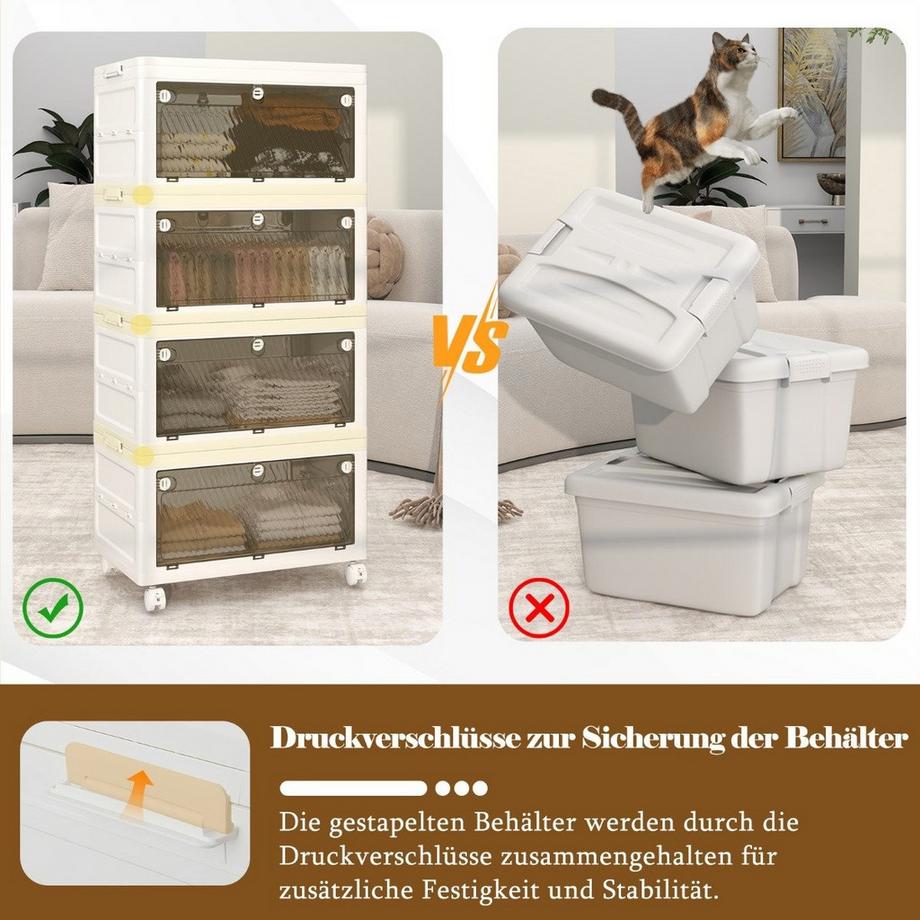 Northix Faltbare Aufbewahrungsbox mit Rädern  