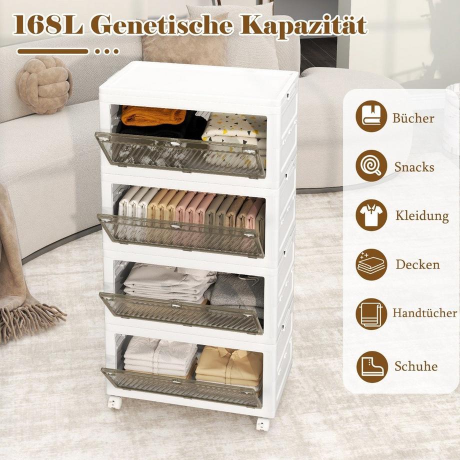 Faltbare Aufbewahrungsbox mit Rädern