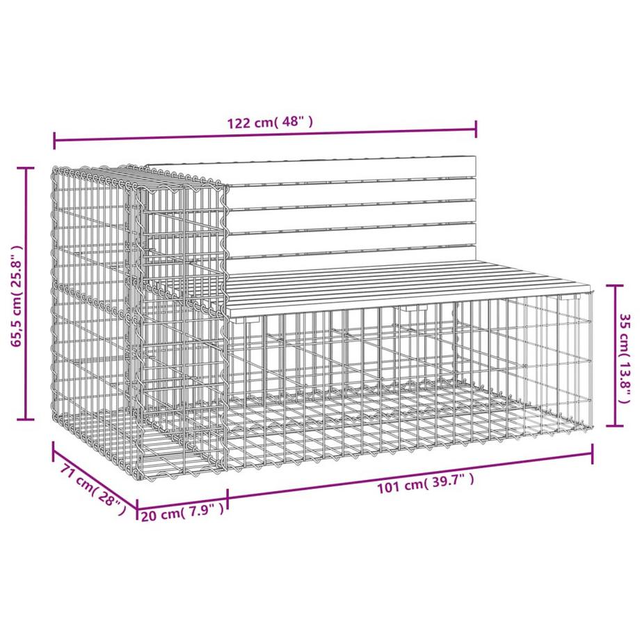 VidaXL Banc de jardin bois de pin  
