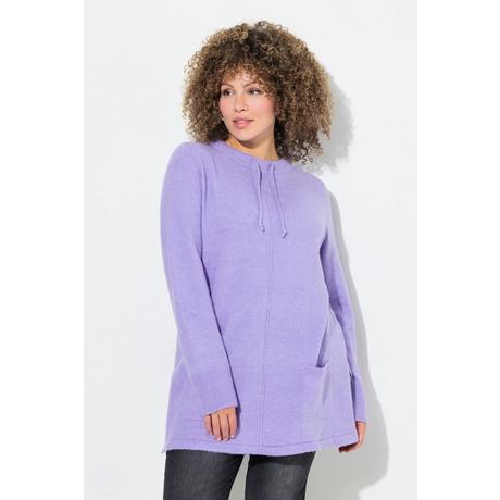 Ulla Popken  Pullover, Stehkragen, Kordel, Taschen, Langarm 