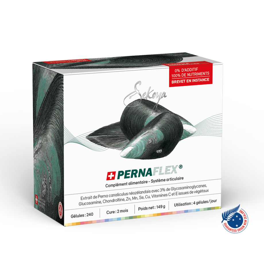 Sekoya Swiss  Sekoya Swiss - Pernaflex 240 capsules | Perna canaliculus, Glucosamine, Chondroïtine | Soulage les douleurs articulaires 