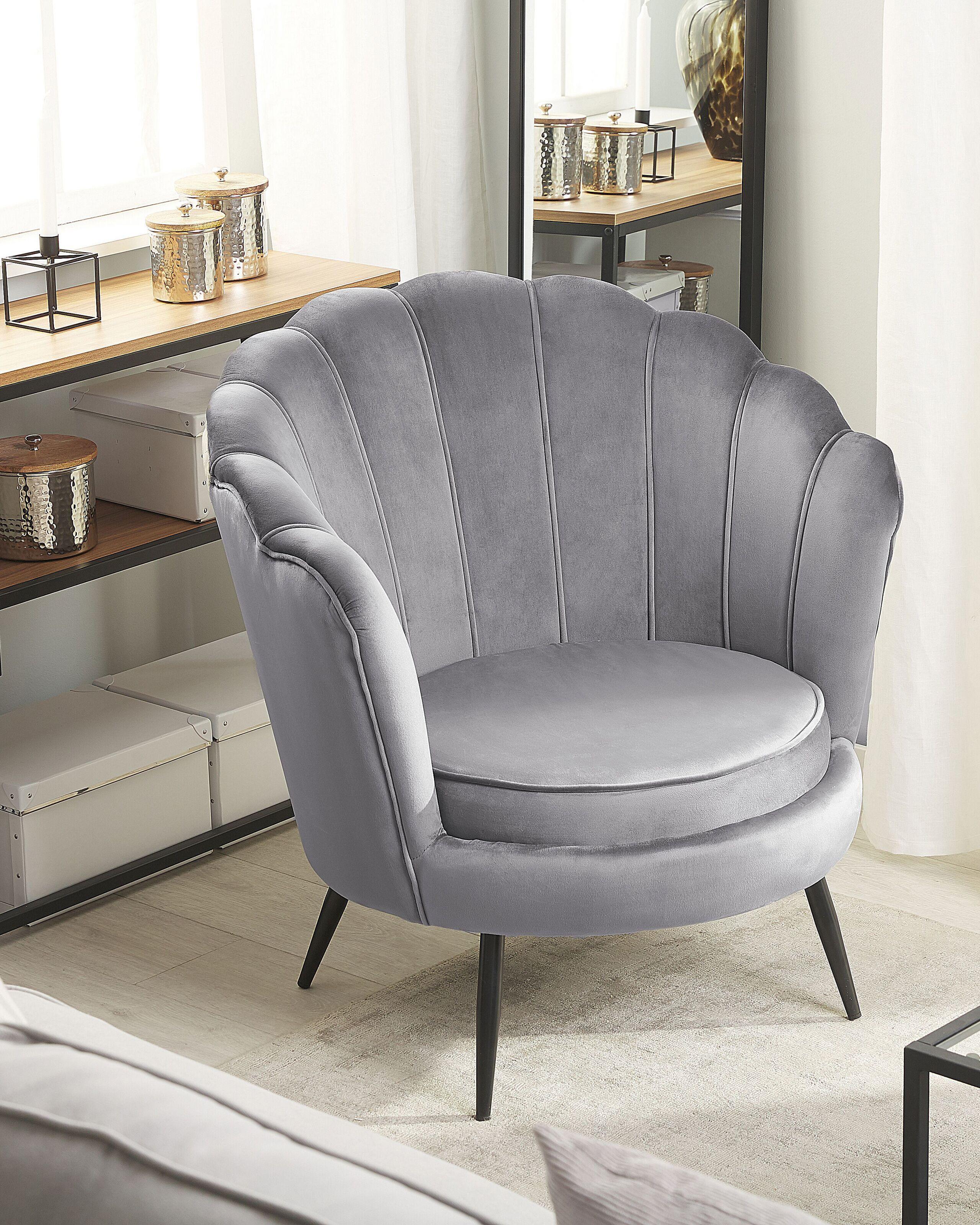 Beliani Fauteuil en Velours Glamour LOVIKKA  