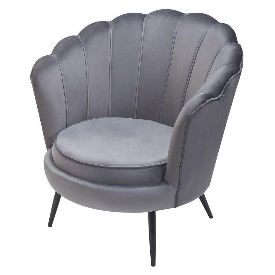 Beliani Fauteuil en Velours Glamour LOVIKKA  