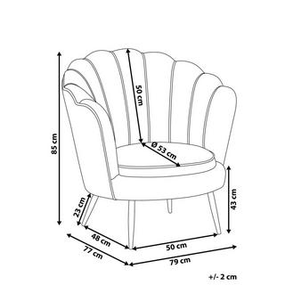 Beliani Fauteuil en Velours Glamour LOVIKKA  