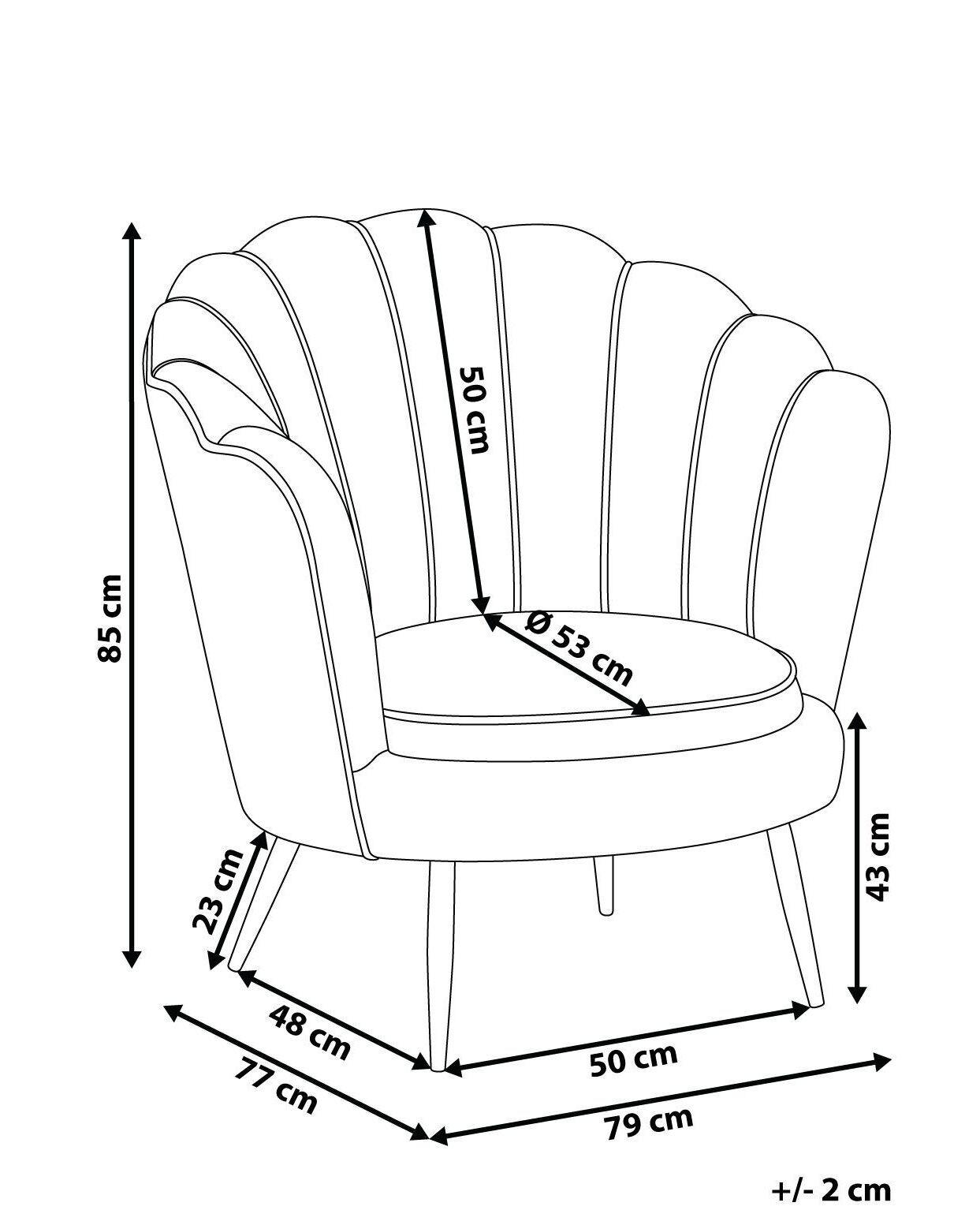 Beliani Fauteuil en Velours Glamour LOVIKKA  