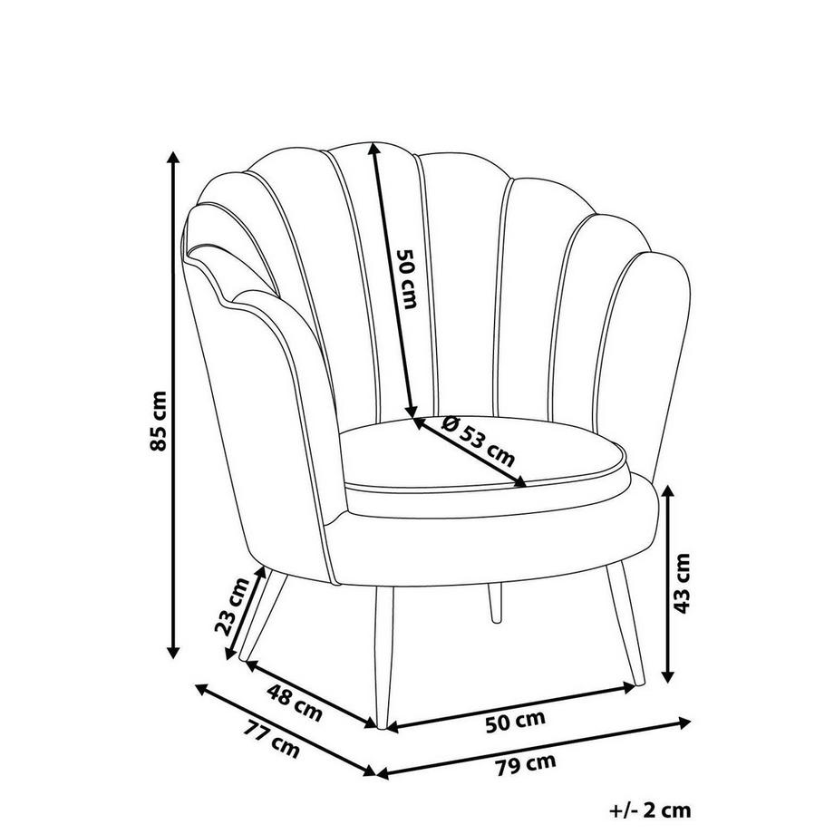 Beliani Fauteuil en Velours Glamour LOVIKKA  