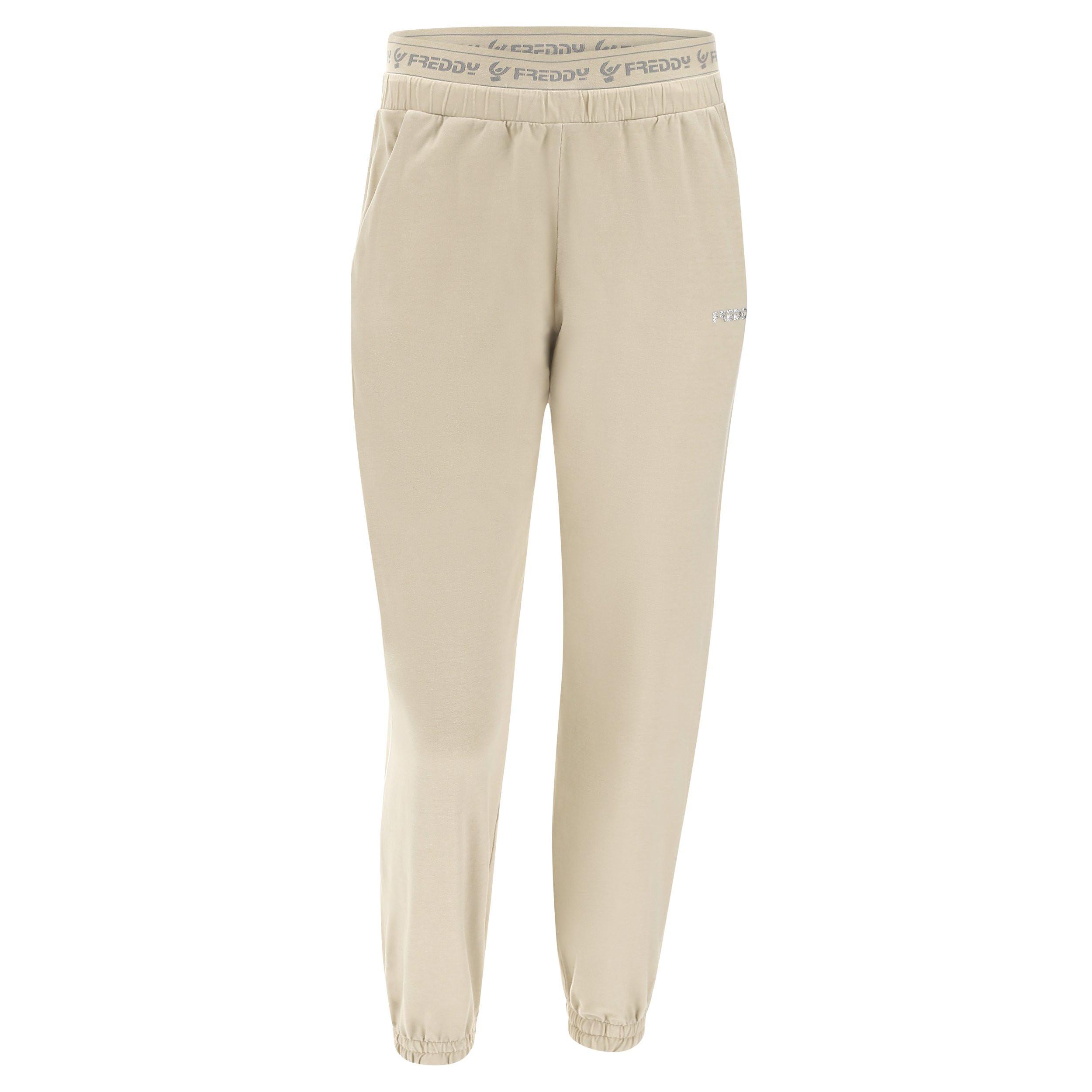 FREDDY Pantalone sportivo elasticizzato con elastico in vita con logo  