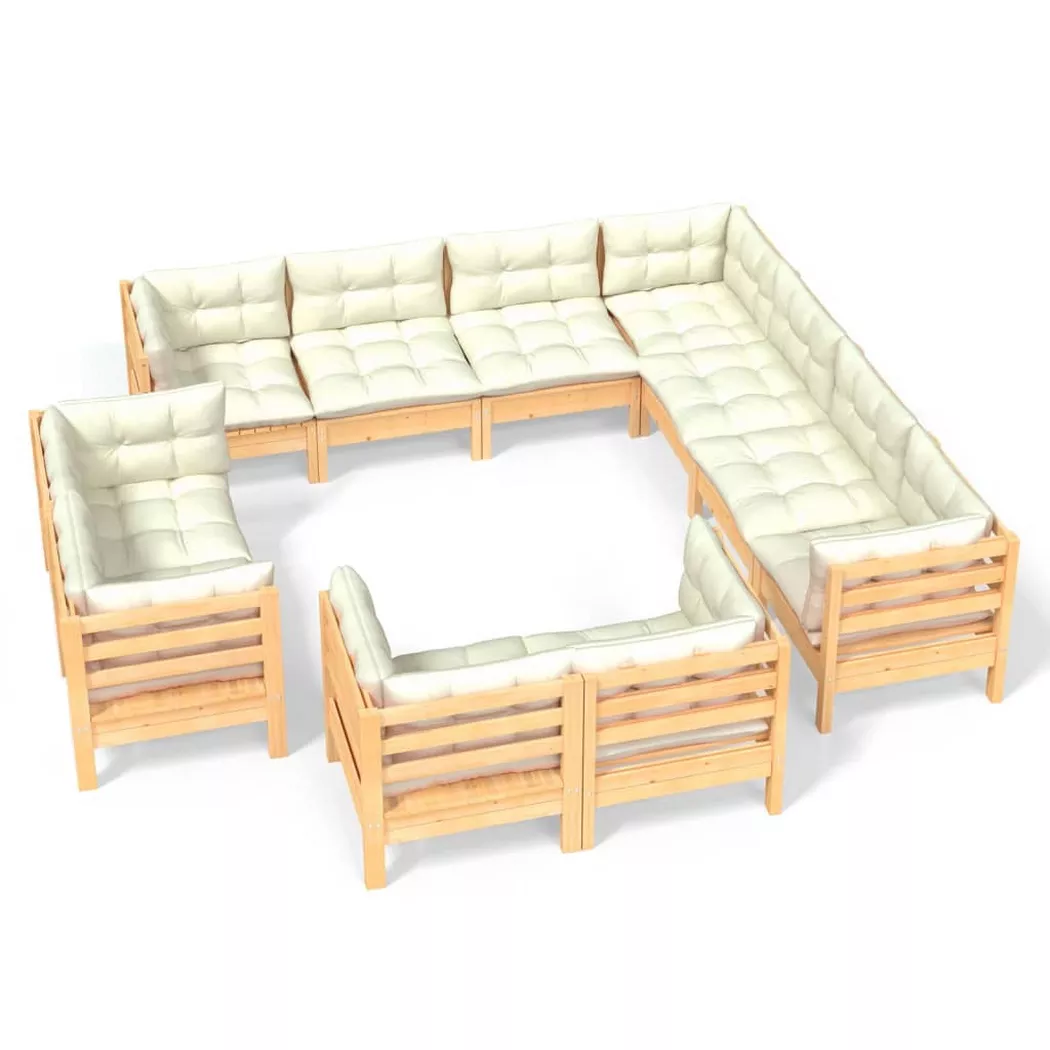 VidaXL - Garten-lounge-set kiefernholz, One Size, Light Beige