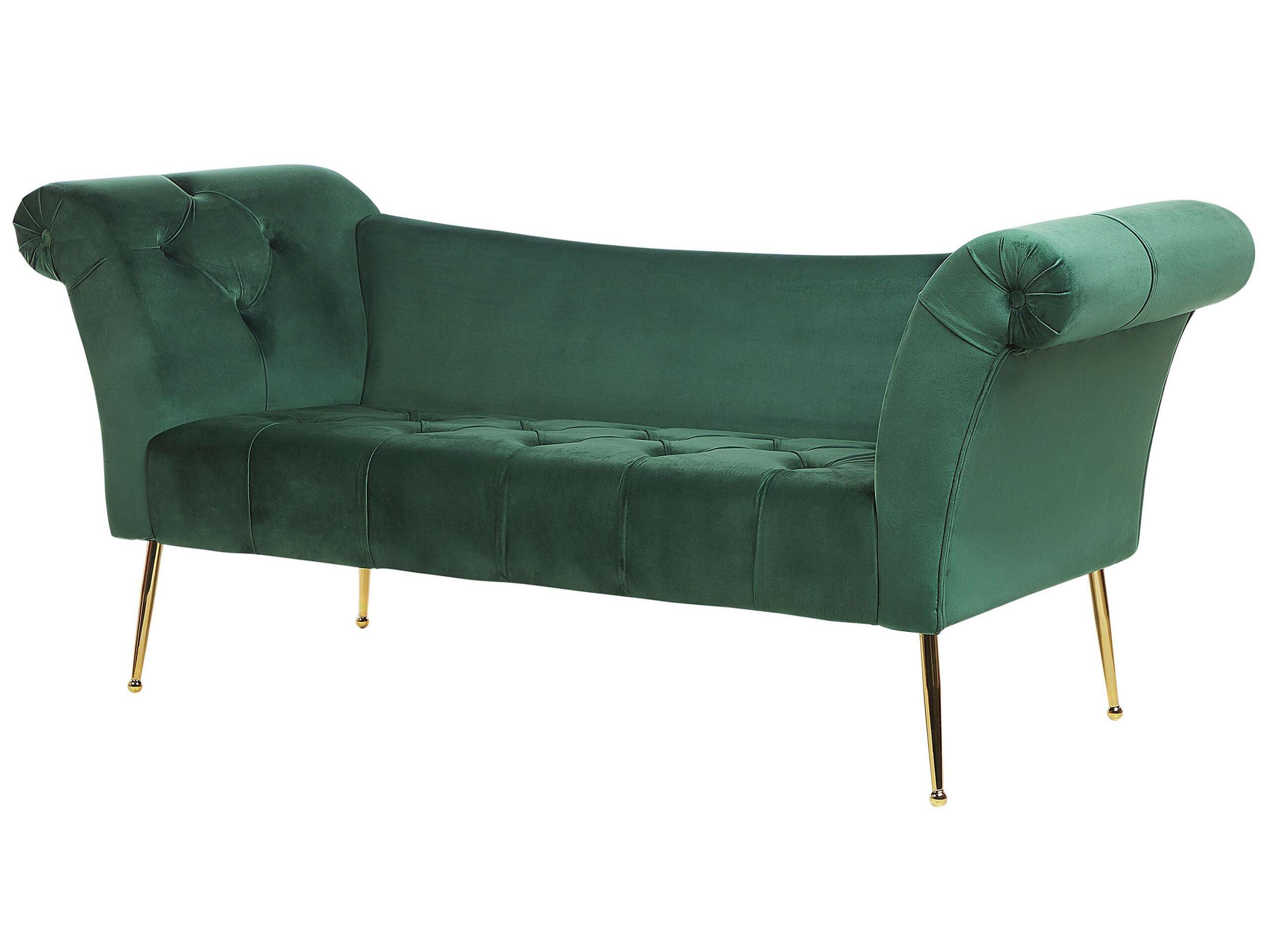 Beliani Chaiselongue aus Samtstoff Retro NANTILLY  