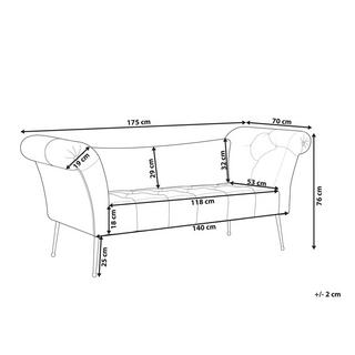 Beliani Chaiselongue aus Samtstoff Retro NANTILLY  