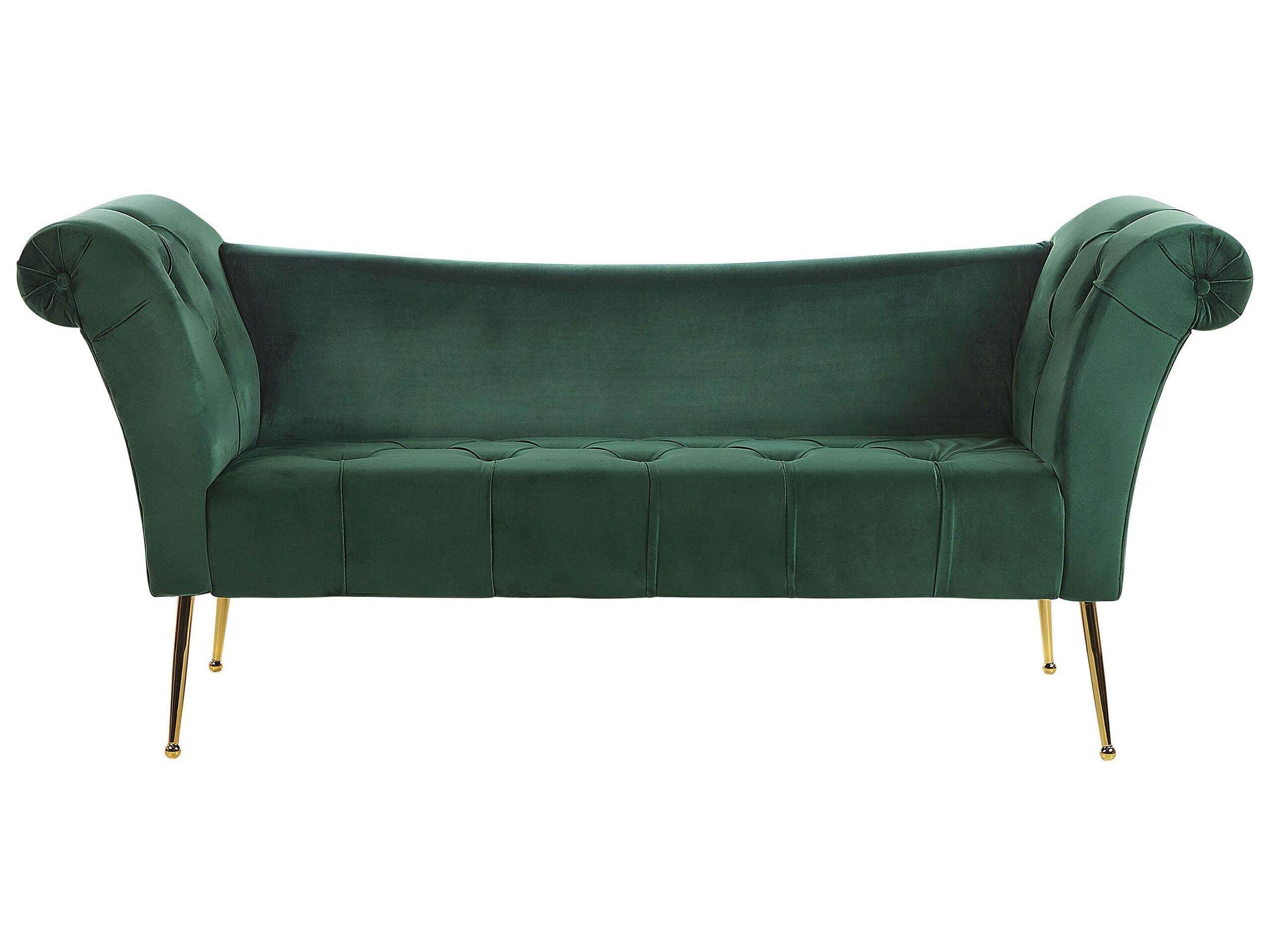 Beliani Chaiselongue aus Samtstoff Retro NANTILLY  