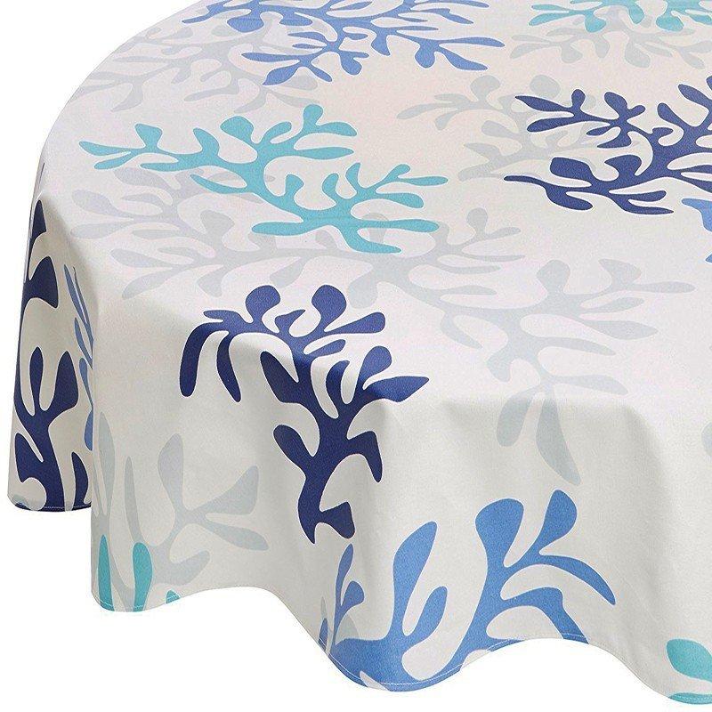 Fleur de Soleil Nappe enduite ronde ou ovale Corail  