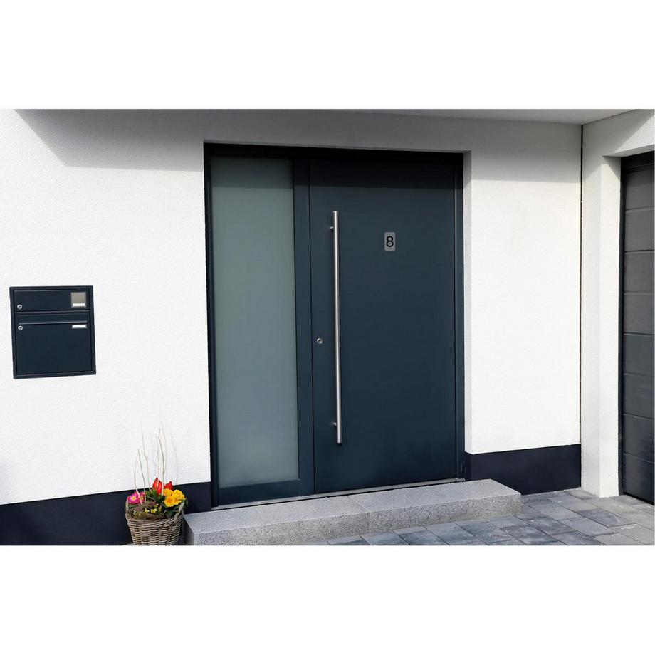 Exacompta Plaque adhésive imitation Aluminium Chiffre 8 2,5x4,4 cm  