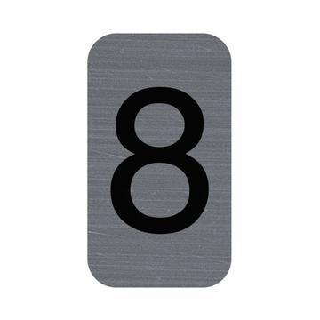 Plaque adhésive imitation Aluminium Chiffre 8 2,5x4,4 cm