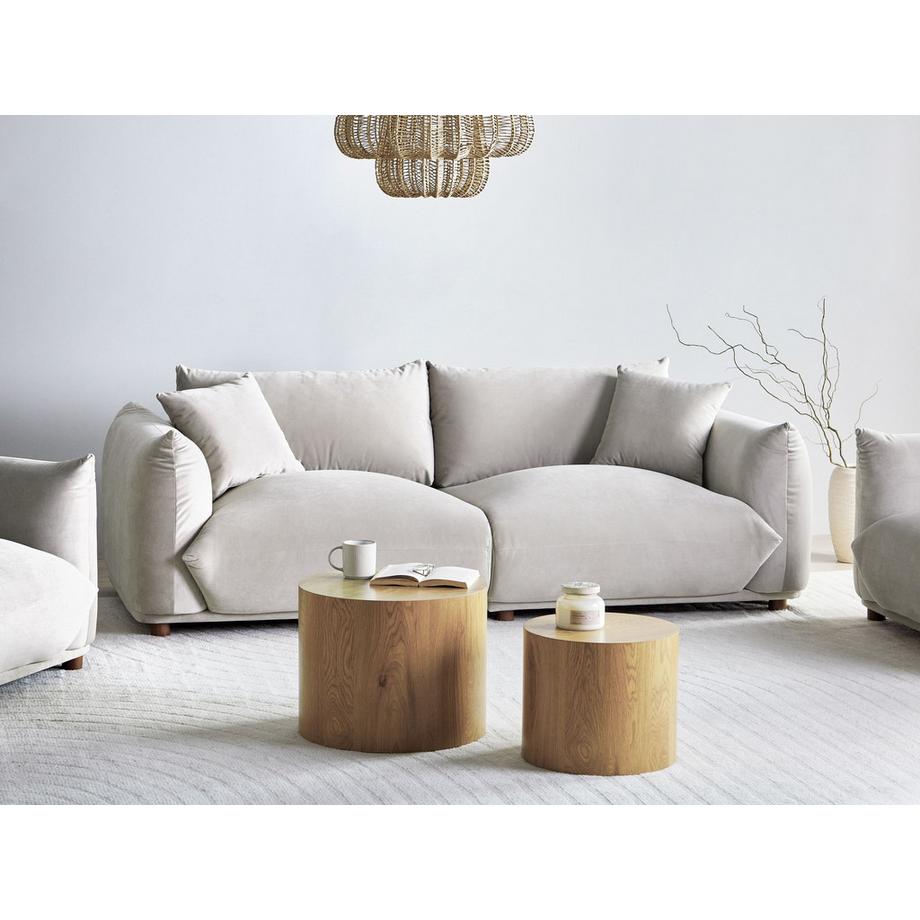 Beliani Divano 3 posti en Velluto Glamour LUVOS  