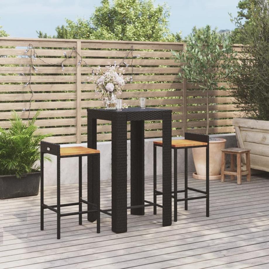 VidaXL Ensemble de bar de jardin rotin synthétique  