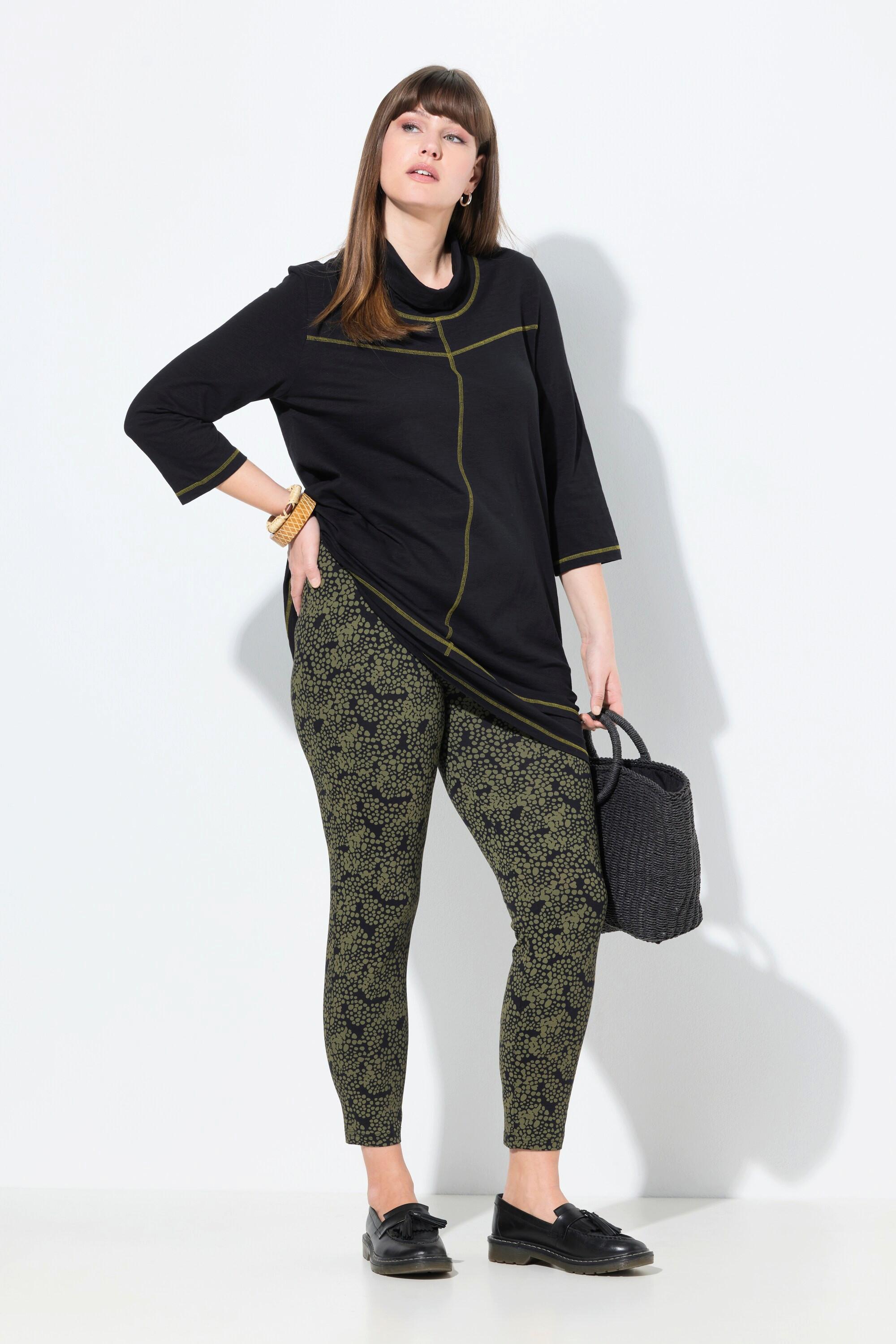 Ulla Popken Leggings Stampati Gamba Stretta Cotone Biologico  