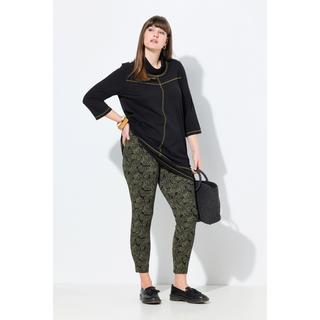 Ulla Popken Leggings Stampati Gamba Stretta Cotone Biologico  