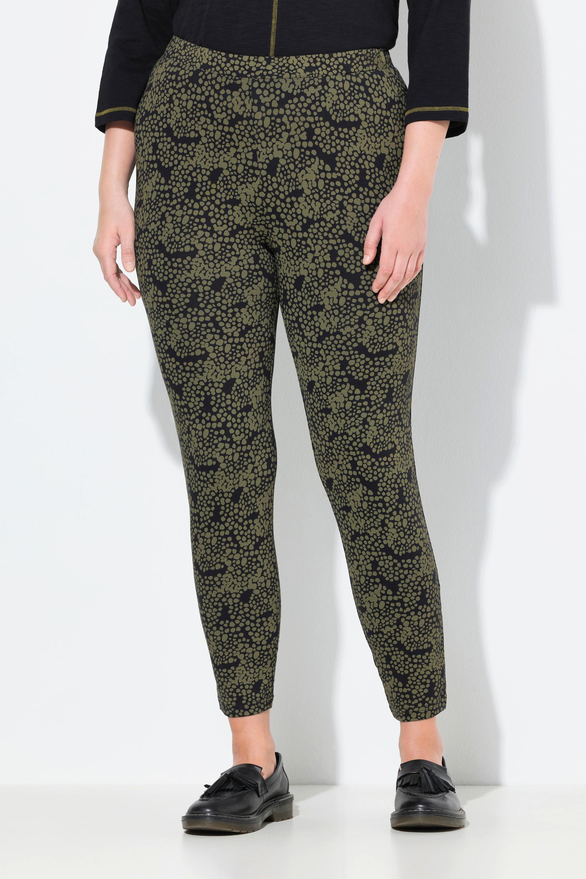 Ulla Popken Leggings Stampati Gamba Stretta Cotone Biologico  