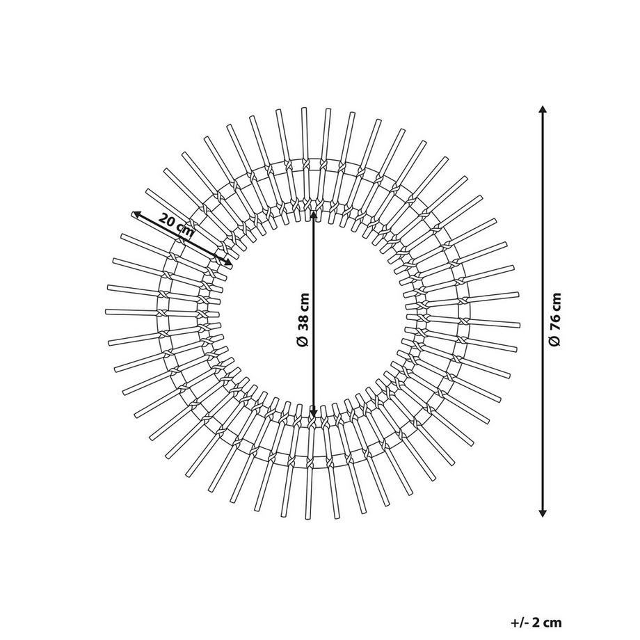 Beliani Specchio en Rattan Boho STENEN  