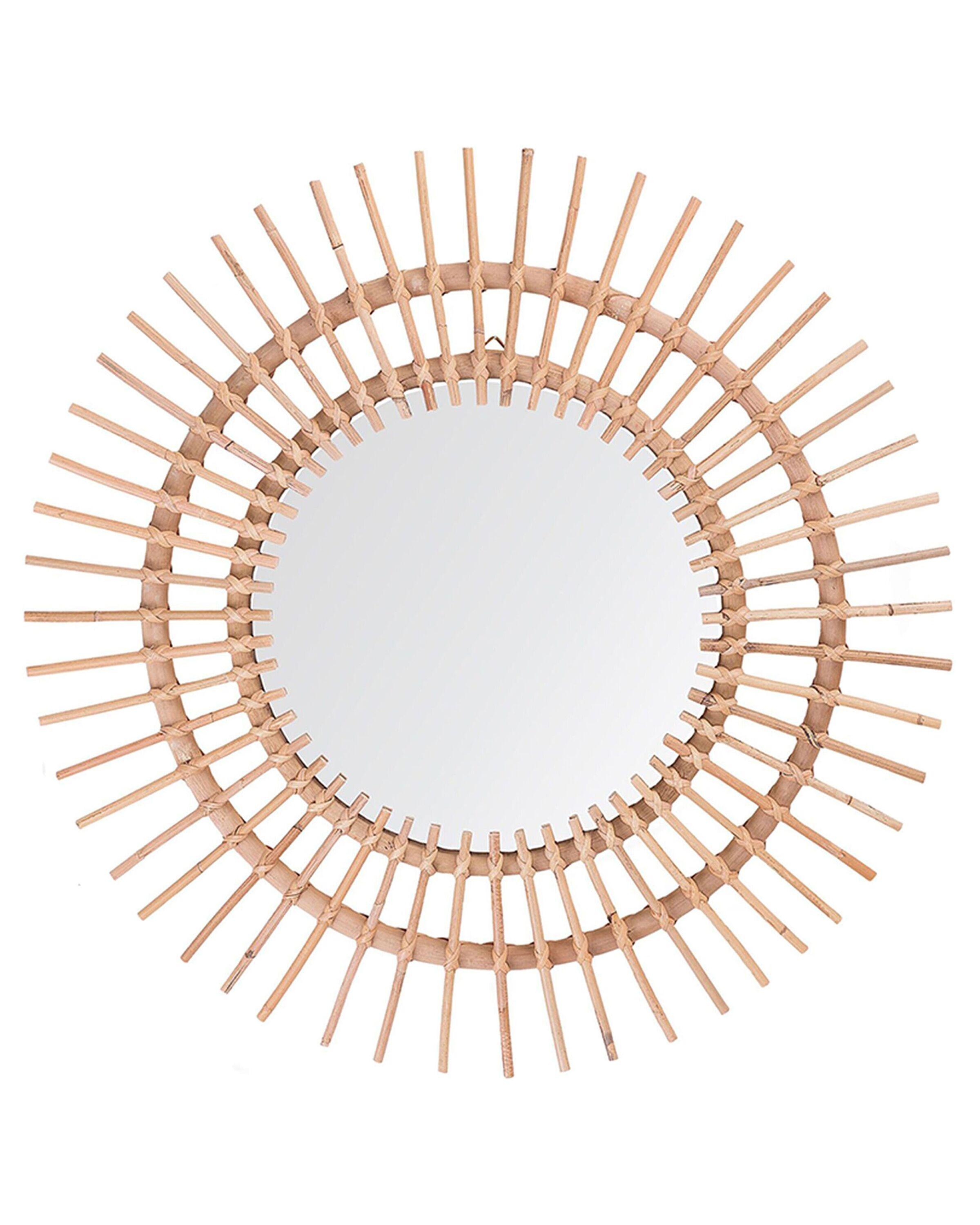 Beliani Miroir en Rotin Boho STENEN  