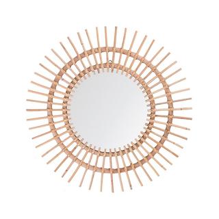 Beliani Miroir en Rotin Boho STENEN  