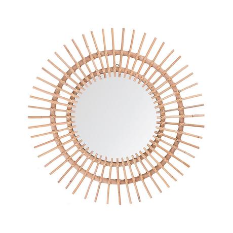 Beliani Miroir en Rotin Boho STENEN  