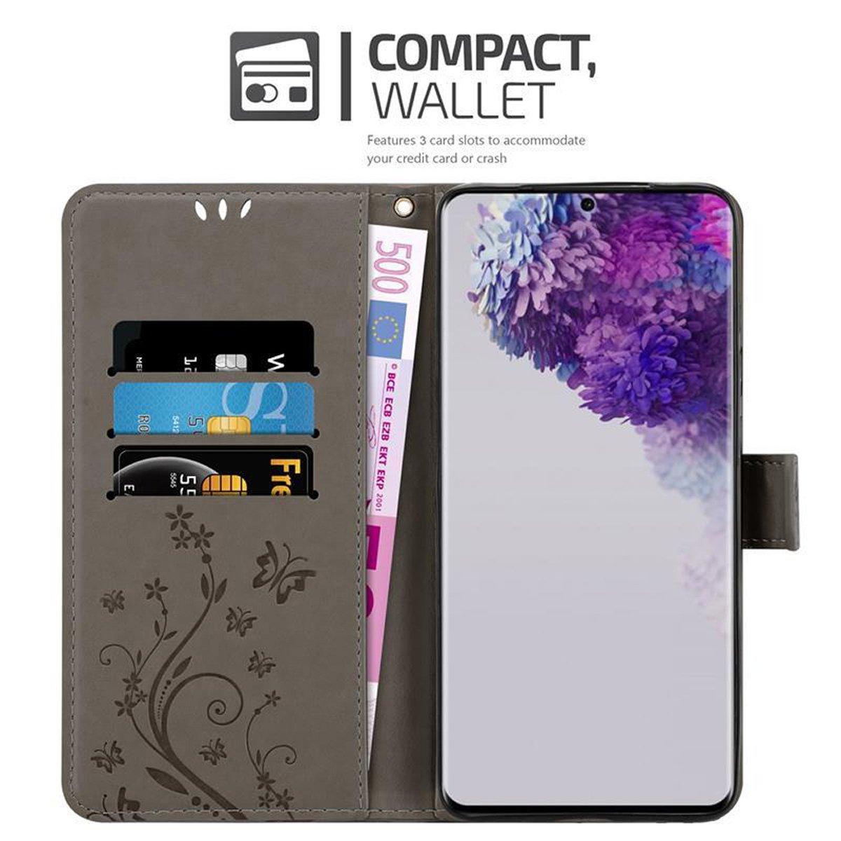 Cadorabo  Housse compatible avec Samsung Galaxy S20 ULTRA - Coque de protection au design floral avec fermeture magnétique, fonction de support et emplacements pour cartes 