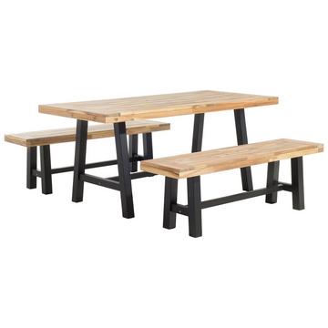 Gartentisch Set aus Akazienholz Industriell SCANIA