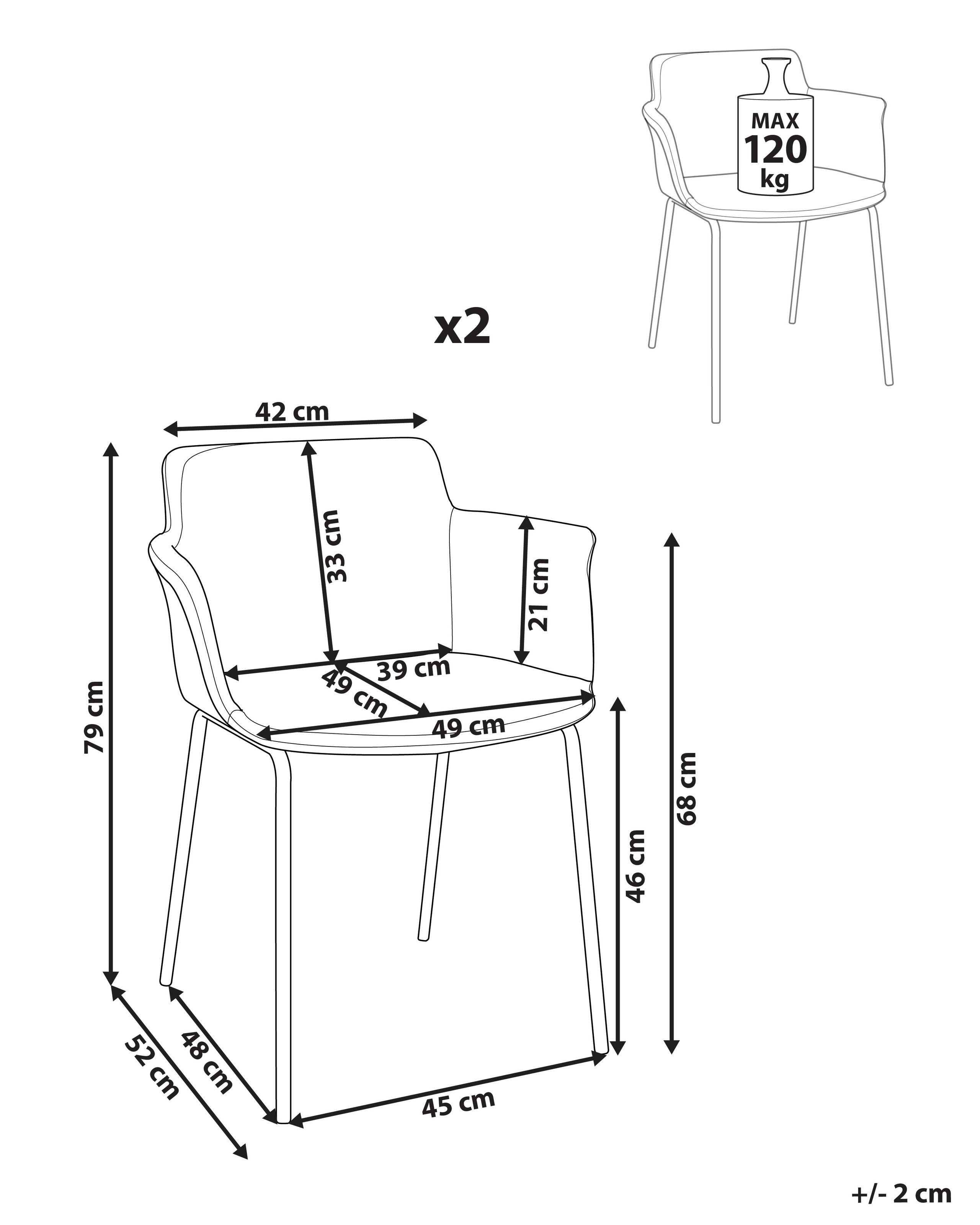 Beliani Lot de 2 chaises de salle à manger en Polyester Moderne BELFIELD  