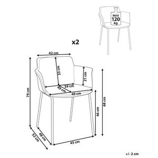 Beliani Lot de 2 chaises de salle à manger en Polyester Moderne BELFIELD  