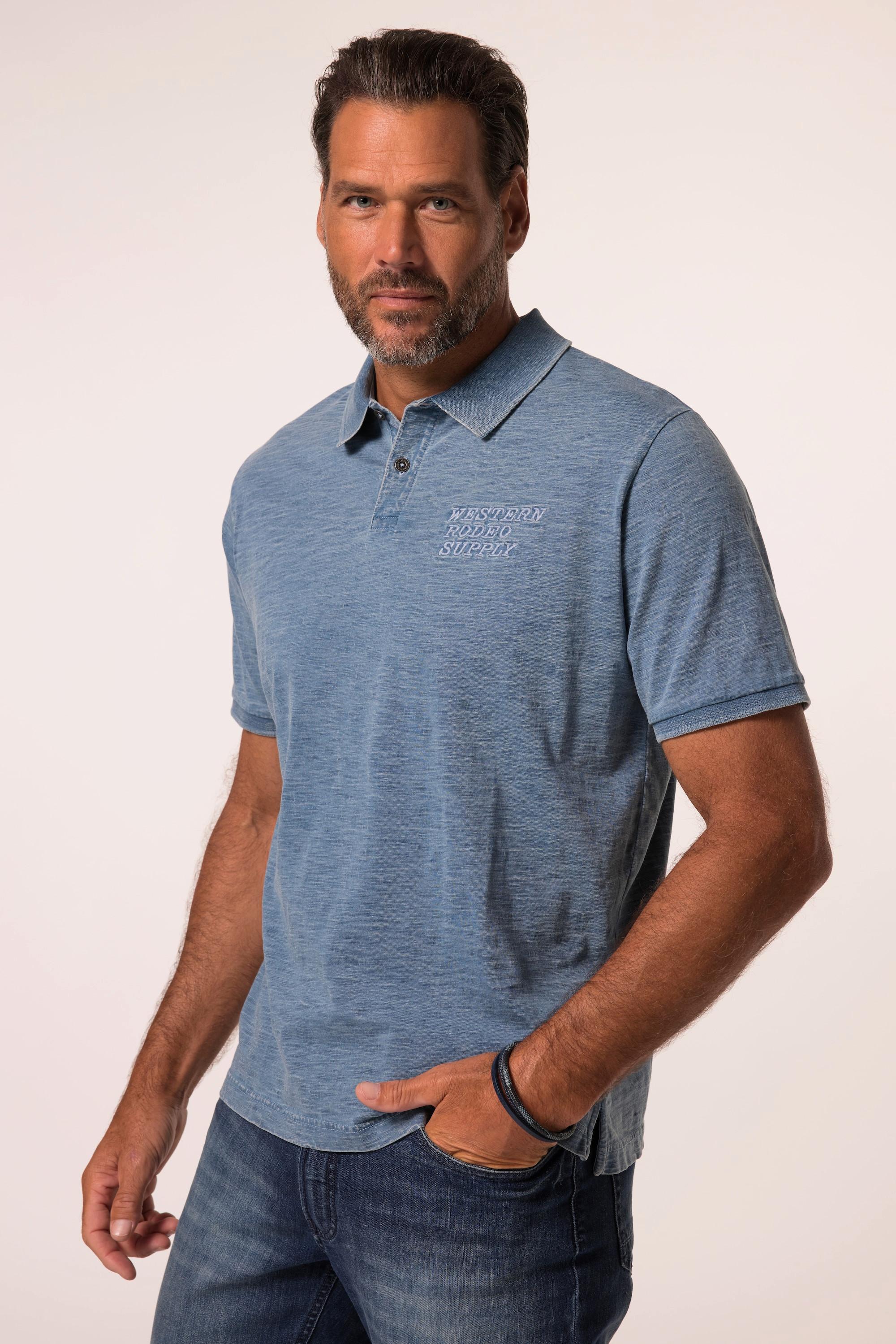 JP1880 Piqué Halbarm Vintage Gewaschenes Poloshirt  