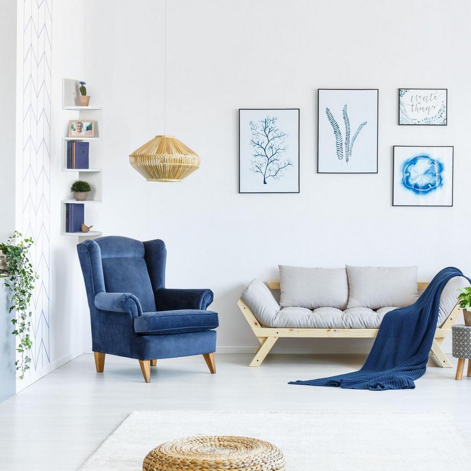 Northix  Weißes Eckregal mit 5 Fächern 