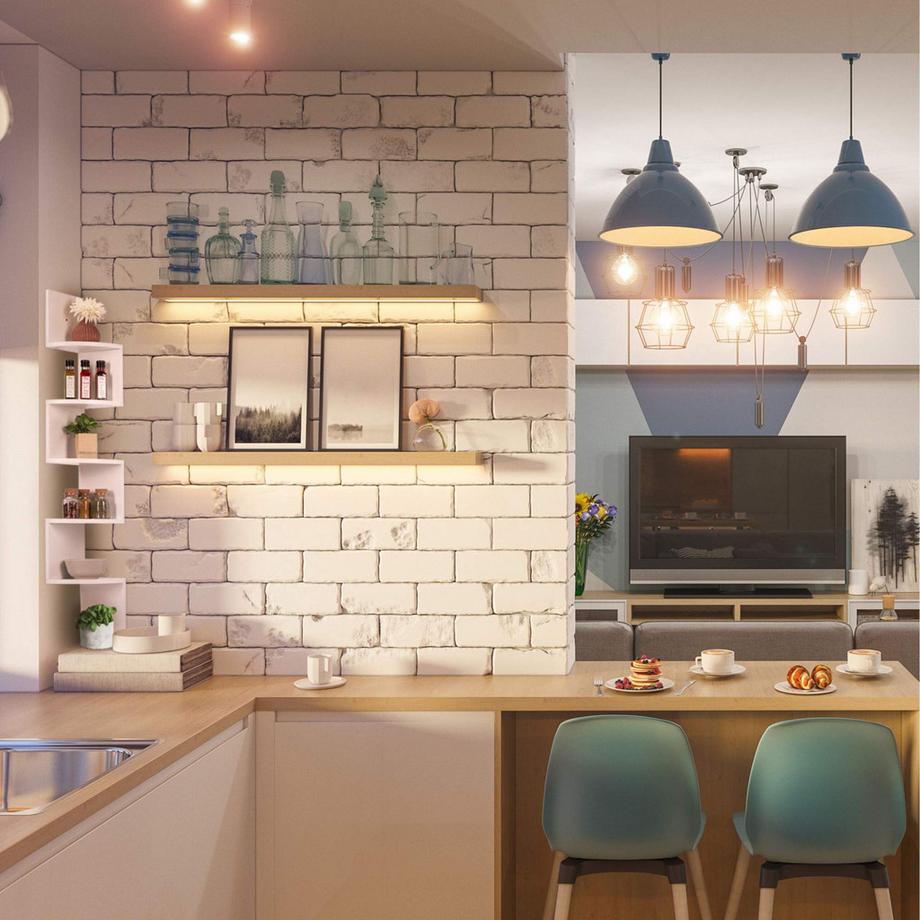 Northix  Weißes Eckregal mit 5 Fächern 