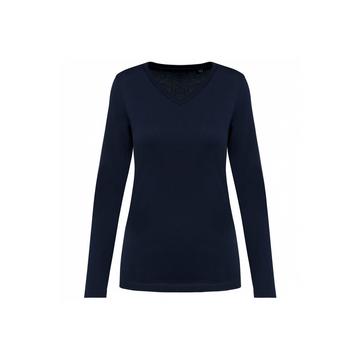 maglietta suprima con scollo a v e manica lunga