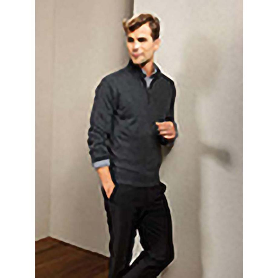 PREMIER Maglione Lavorato a Maglia con Zip Corta  