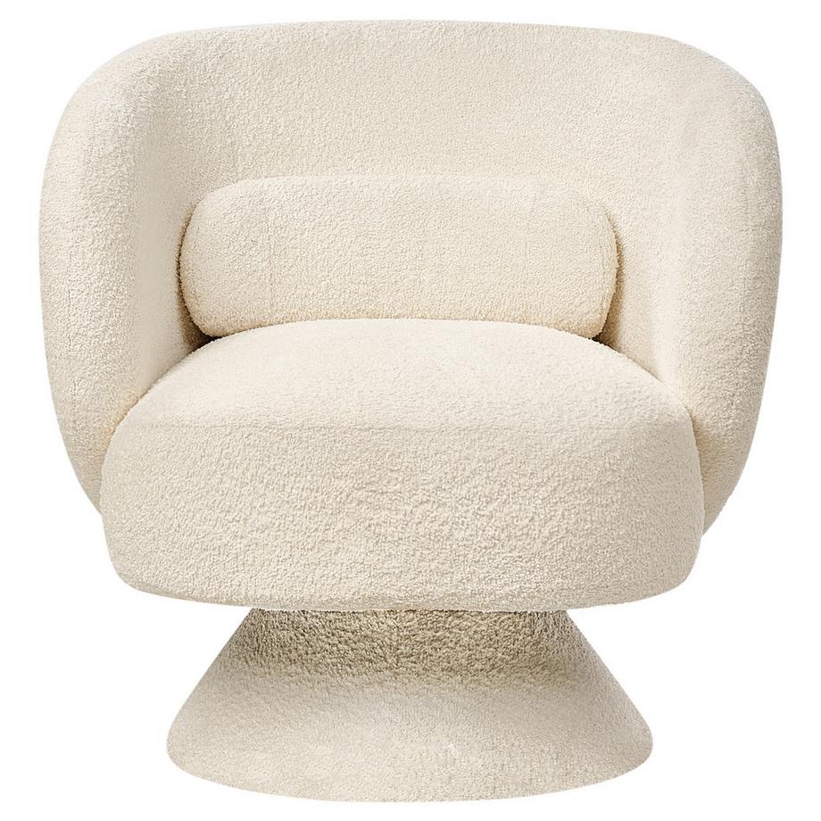 Beliani Fauteuil pivotant en Bouclé Minimaliste LIEKSA  