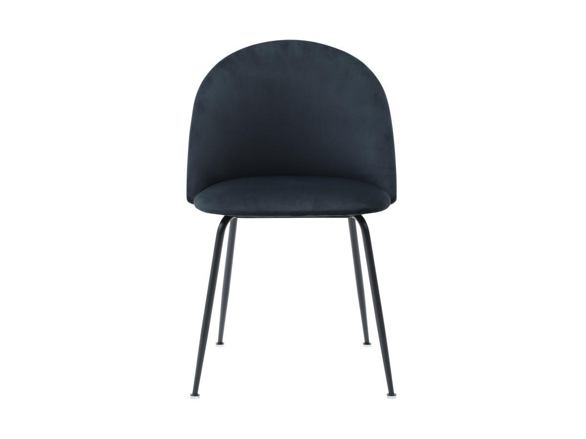 Vente-unique Lot de 2 chaises en velours et acier inoxydable - Noir - MELBOURNE  