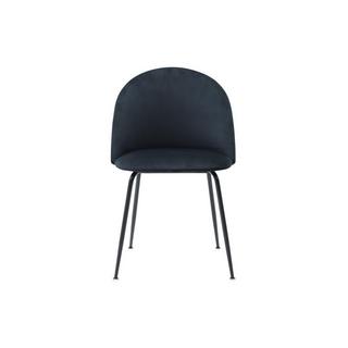 Vente-unique Lot de 2 chaises en velours et acier inoxydable - Noir - MELBOURNE  