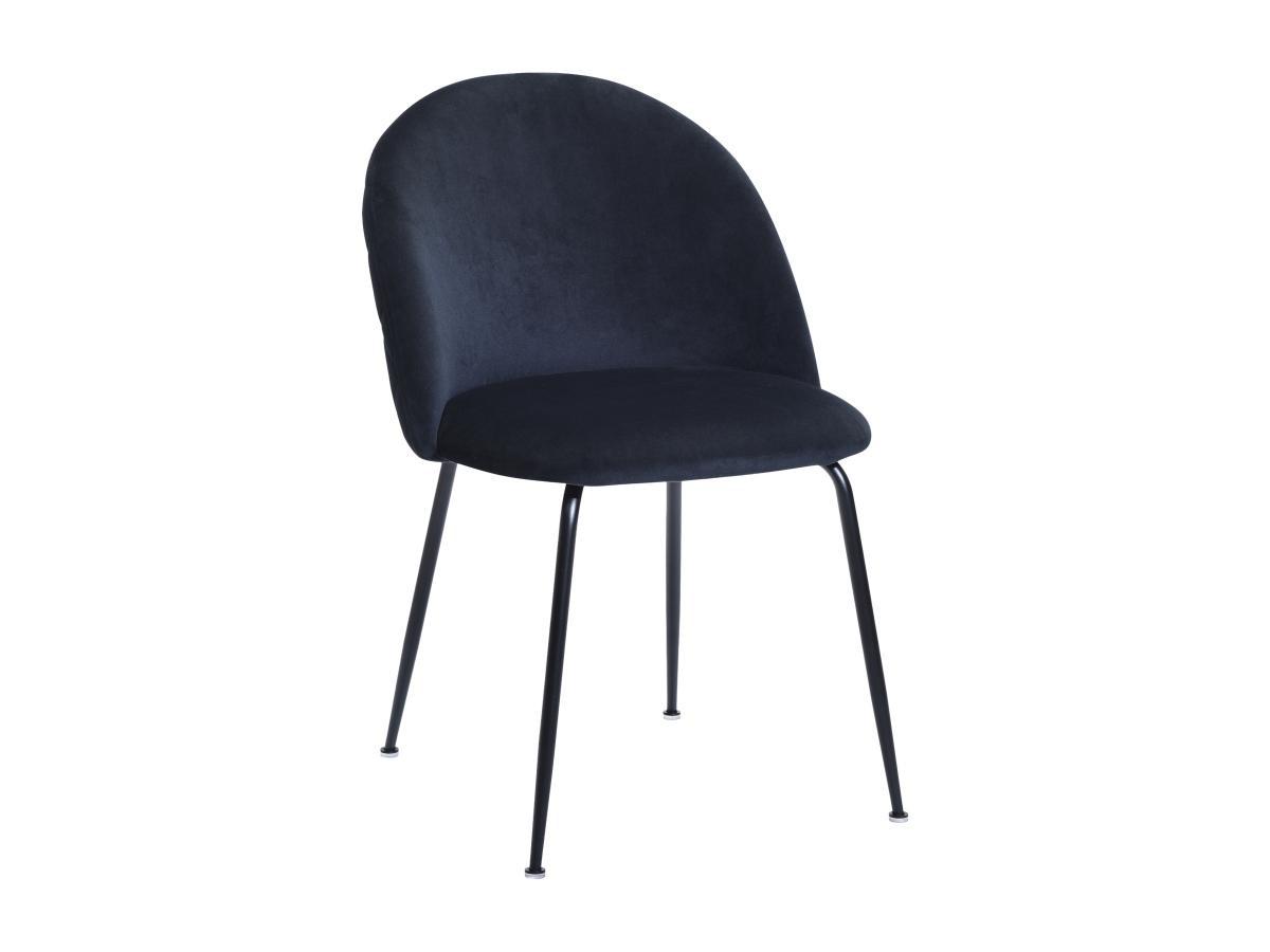 Vente-unique Lot de 2 chaises en velours et acier inoxydable - Noir - MELBOURNE  