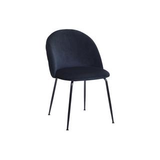 Vente-unique Lot de 2 chaises en velours et acier inoxydable - Noir - MELBOURNE  