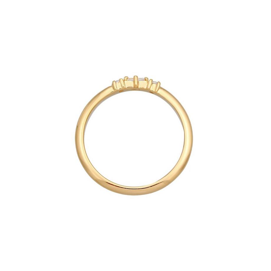 Elli  Ring Verlobungsring Diamant (0.03 Ct.) Rechteck 925 Silber 