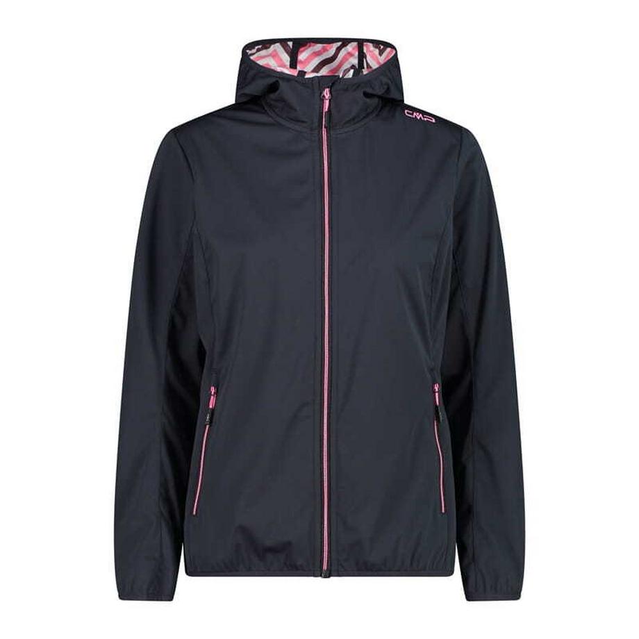 damenregenjacke mit kapuze und bedrucktem futter