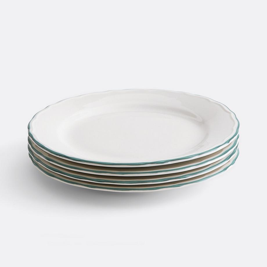 Set aus 4 Desserttellern aus Porzellan