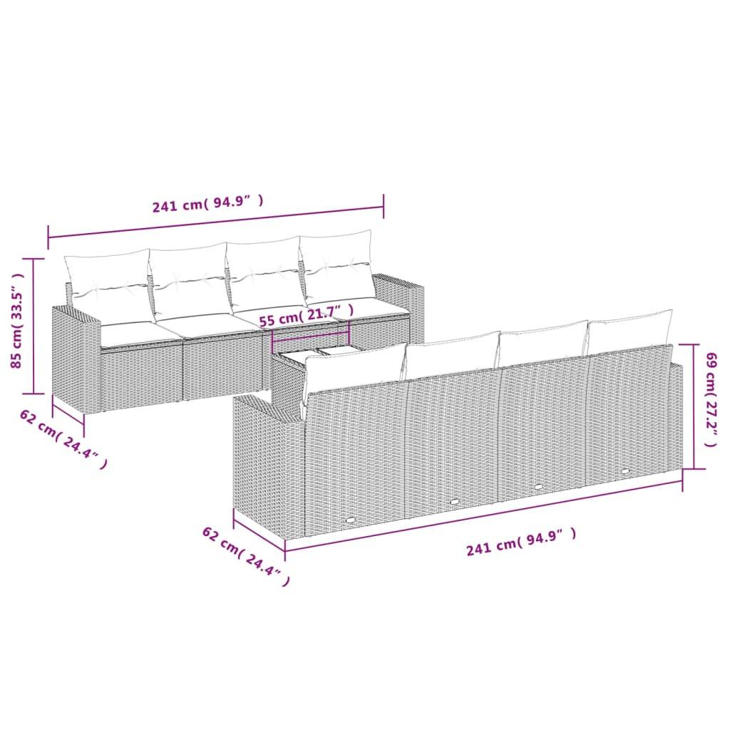 VidaXL Ensemble de canapés de jardin rotin synthétique  