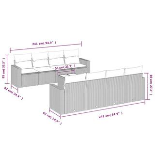 VidaXL Ensemble de canapés de jardin rotin synthétique  