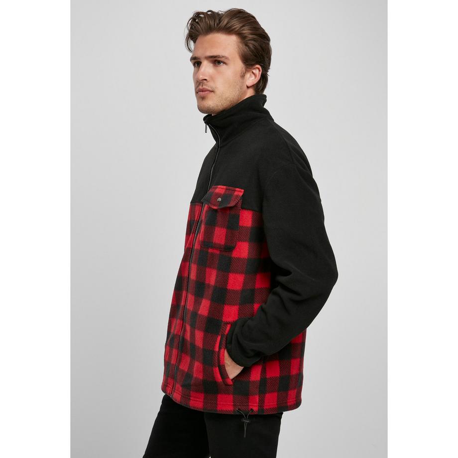 URBAN CLASSICS Gemusterte Polar Fleece Track Jacke  